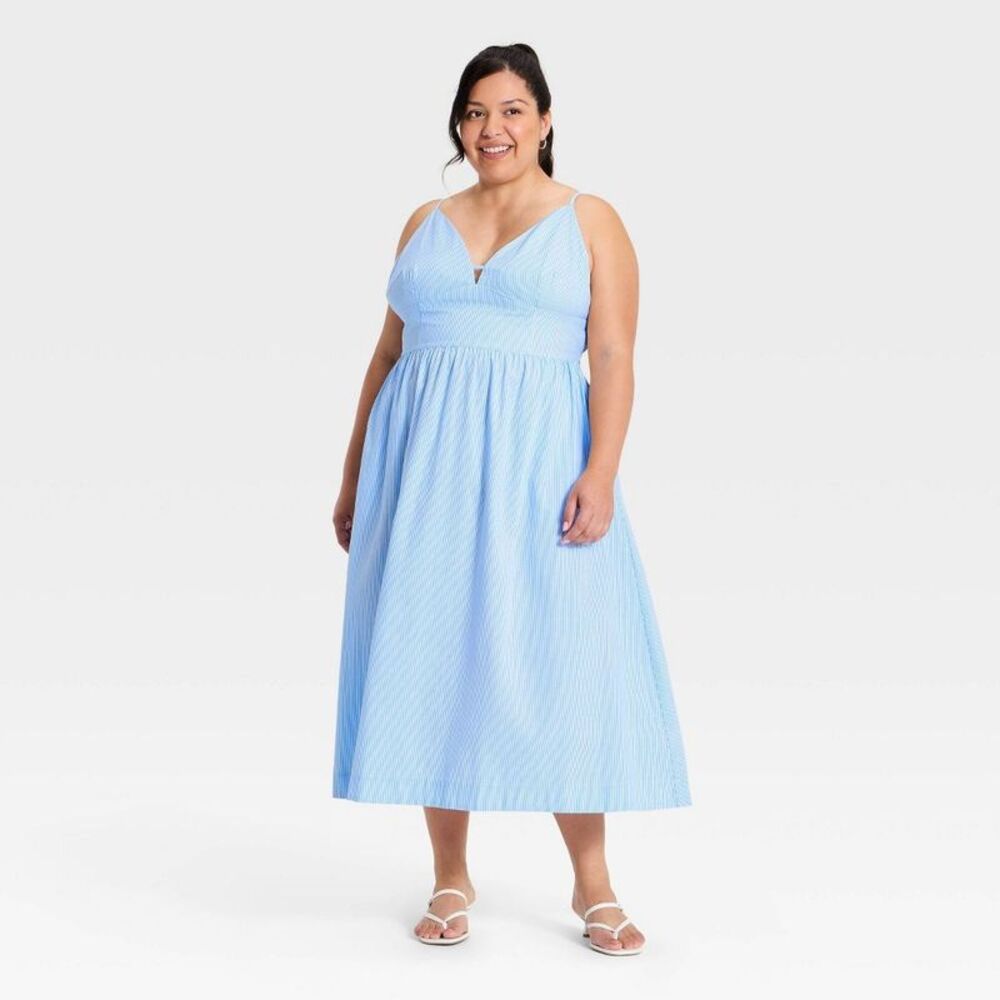 Women's Maxi Slip Dress - A New Day Blue XXL